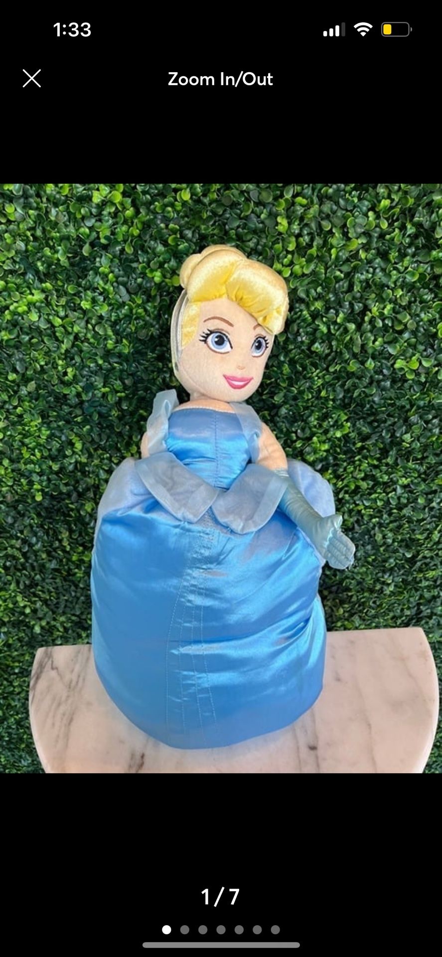 Disney Princess Cinderella Pillow Snuggle - Open & Closed