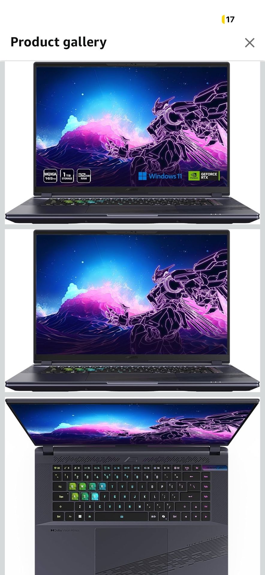 GIGABYTE - AORUS 16X (2024) Gaming Laptop - 165Hz 2560x1600 WQXGA - NVIDIA GeForce RTX 4060 - Intel i7-14650HX - 1TB SSD with 32GB DDR5 RAM - Windows