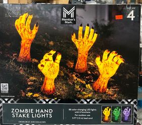 Member's Mark Zombie Hand Stake Lights, Set of 4 Halloween Decor