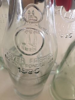 5 Geyer Freres Maison w/Stopper Lid Clear Glass Bottles Made in France