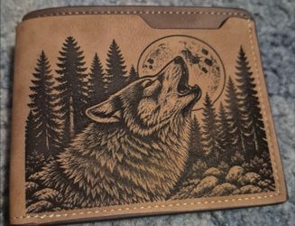Custom engrave wallets  faux leather
