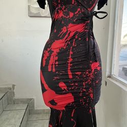 Black Dress With Blood Design