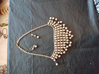 Cultured Pearl Necklace And Earrings