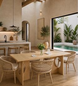🔥 70.8 Inch Dining Table Unique  Oak Kitchen Table with Rectangular Top,  (Natural) G-51