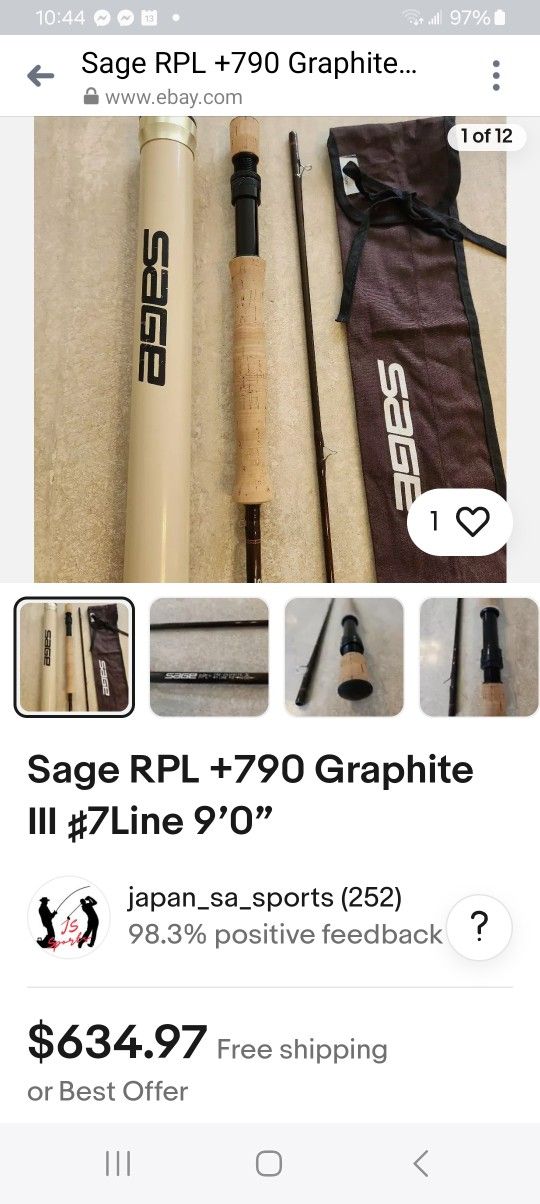 sage rpl fly rod model gfl 790 rp Fishing Rod