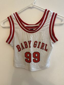 SHEIN Red and White Baby Girl Jersey Tank