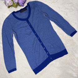 The Limited Blue Striped Cardigan