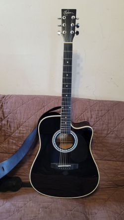 ESTEBAN AMERICA LEGACY MASTER CLASS CUTAWAY ACOUSTIC ELECTRIC GUITAR MODEL ALC-200 IN BLACK COLOR.