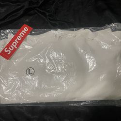 Supreme White On White Box logo Hoodie 