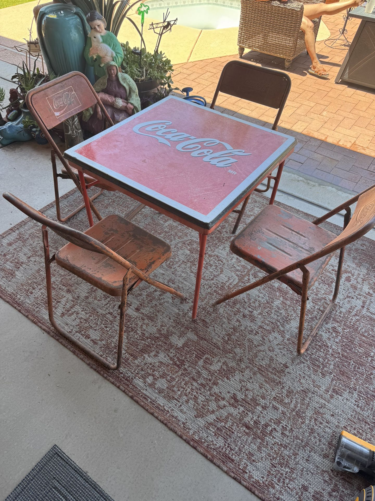 Vintage Coca Cola 1960’s Metal Table and Chairs