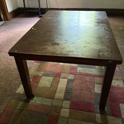 Large Wooden Dining Room Table With 4 Chairs 