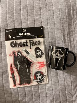 Ghost Face Gel Clings & Glass Mug