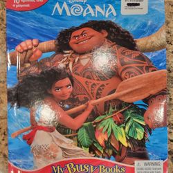 Disney Moana My Busy Book – Storybook, 10 Figurines & Playmat