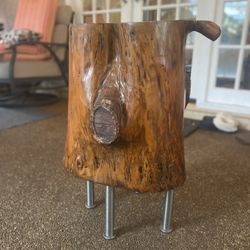 Live Edge Wood End Table