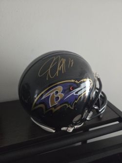 Jacoby Jones signed mini helmet