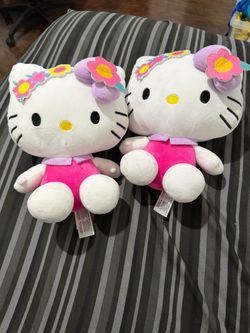 Lot Of Two Preowned Hello Kitty Plush 8” Flower Headband Sanrio Fiesta 2025