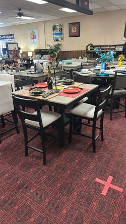 5pc Black And Gray Dinette Set