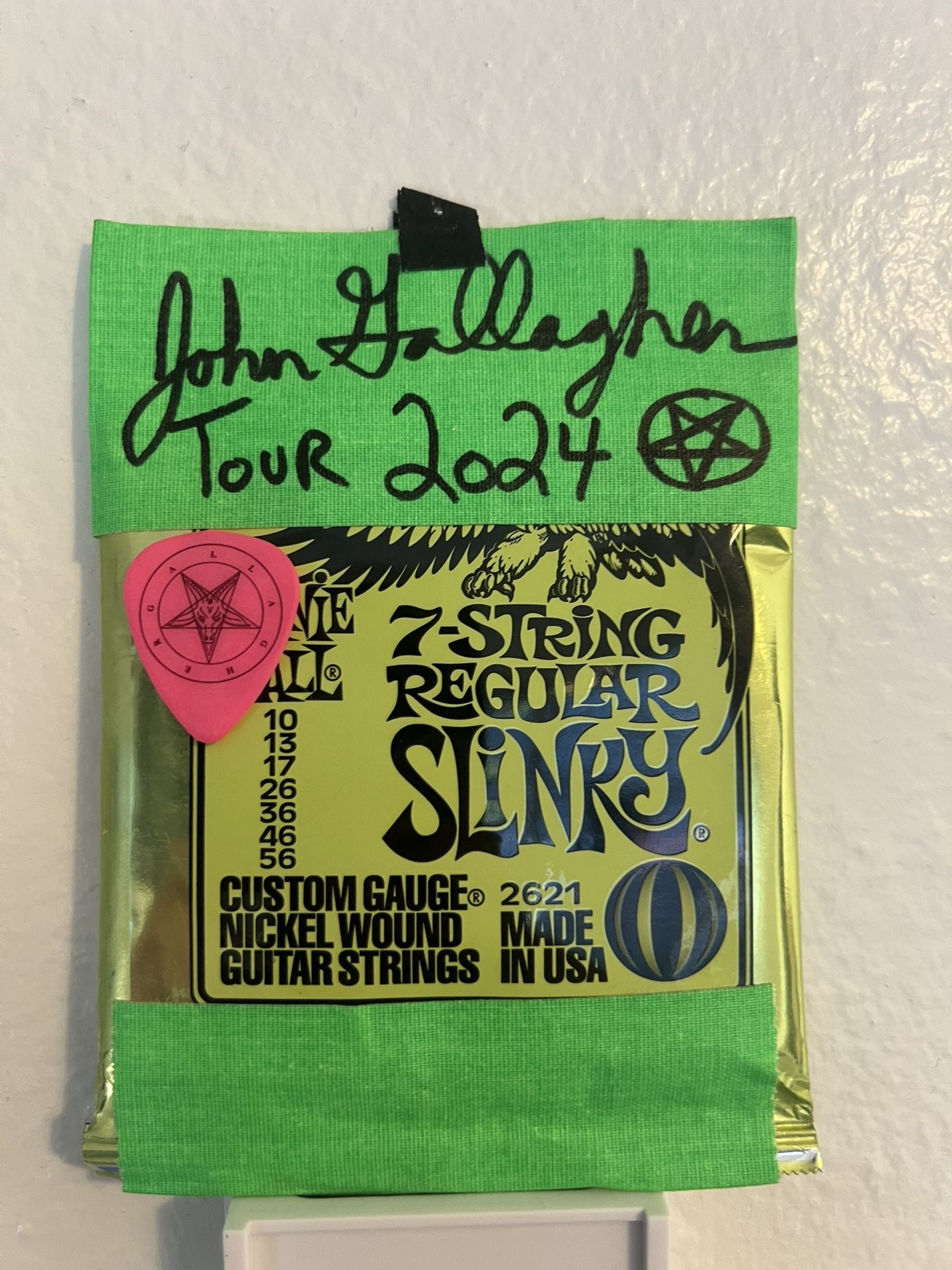 Dying Fetus Signed Stage Used Guitar Strings And Pick