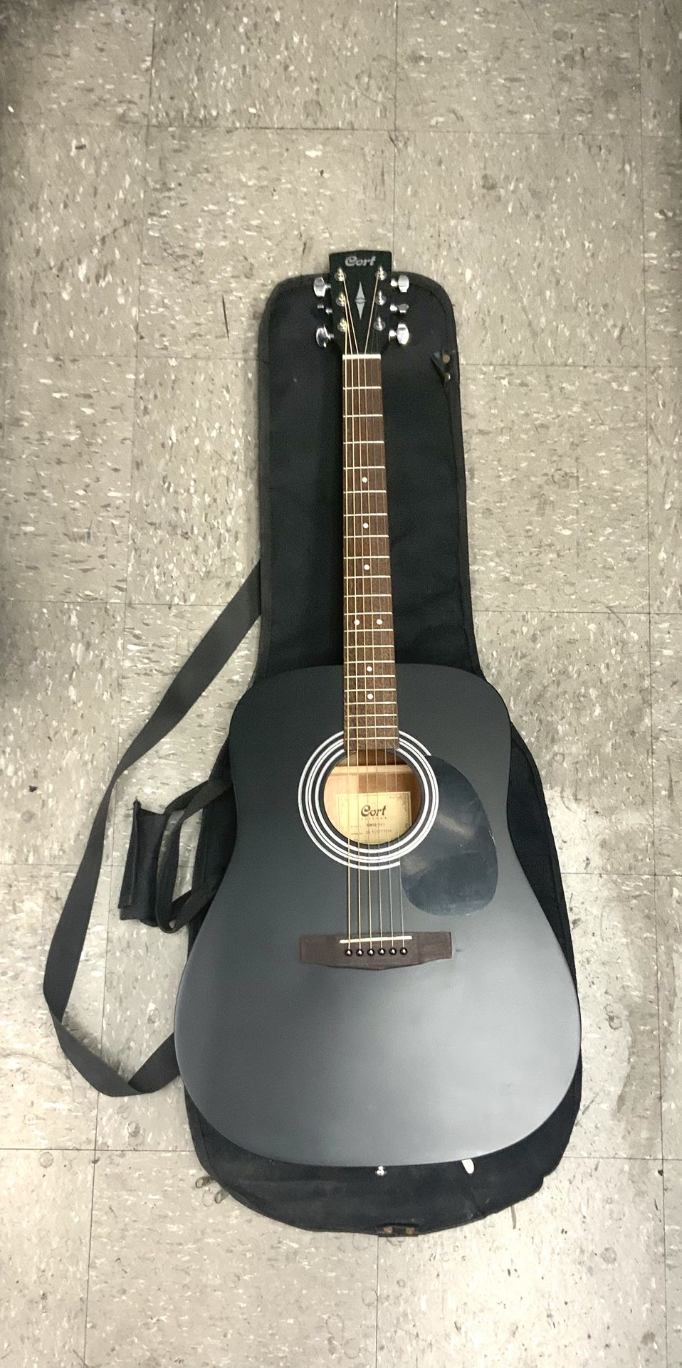 Cort Guitars Acoustic Guitar Matte Black Color 6 String AD810 BKS Body Bridge Pickups Music Studio Outdoors Jazz Classic Rock Country Gig-ready