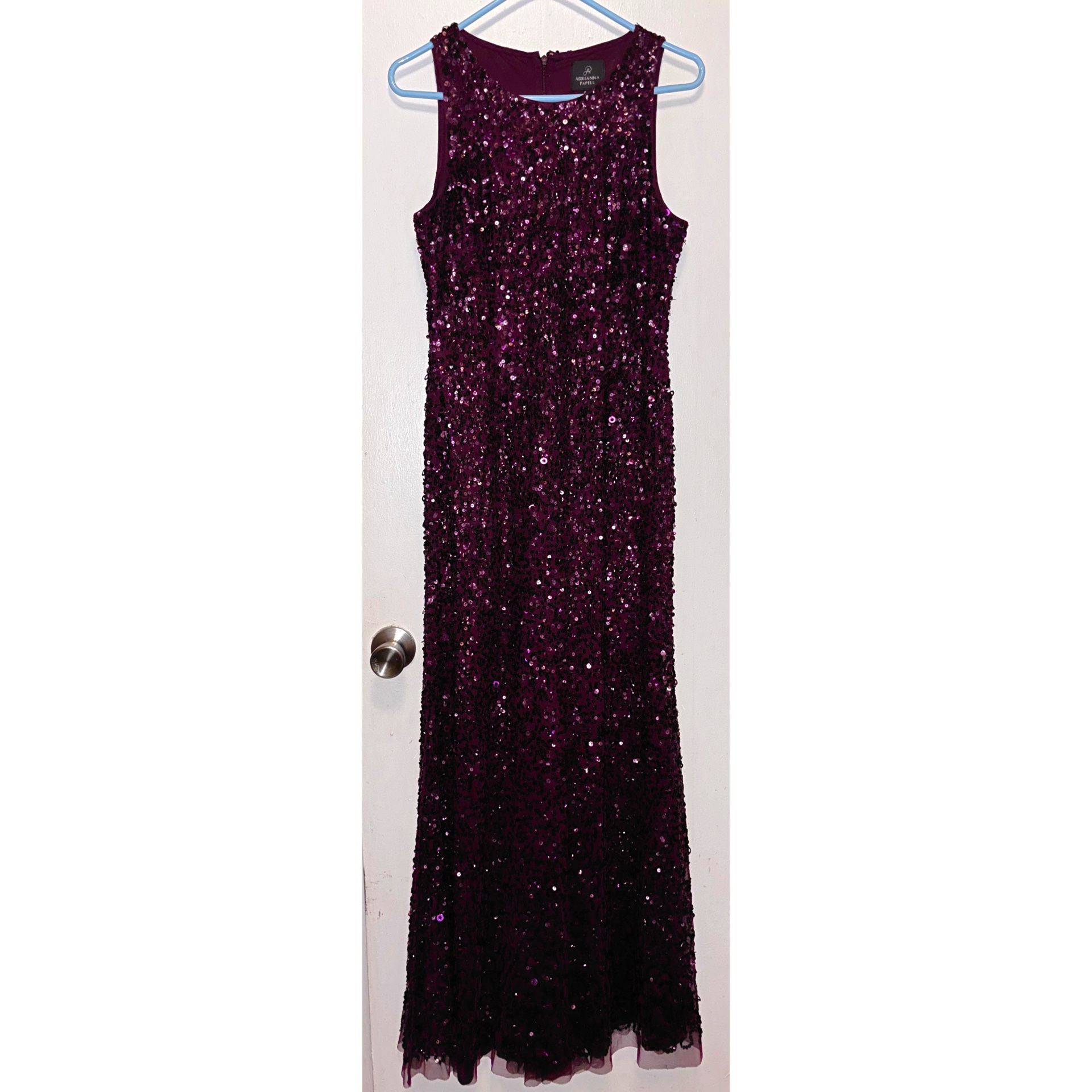 Adrianna Papell Purple Sequin Formal Dress