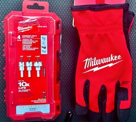 Milwaukee 4-Piece Carbide Hole Cutter Kit & Glove
