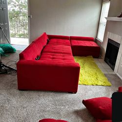 Huge red sectional