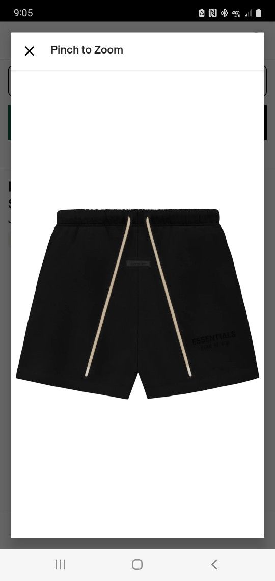 BRAND NEW ESSENTIALS SHORTS JET BLACK