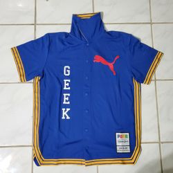 PUMA x FASHION GEEK All Star Game Men’s Button Down T Shirt Size L 598830 01 New
