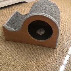 Cat Cave And Carpeted Scratch Pad