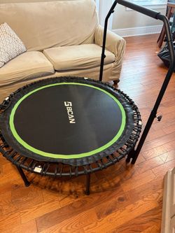 BCAN BT2 40/48" Rebounder Trampoline for Adults, Handle, Indoor, 450/550lbs Bungees Rebounder for Adults, Adjustable Handlebar, Quiet