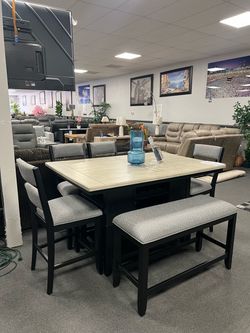 6PC Counter Height Dining Table Set