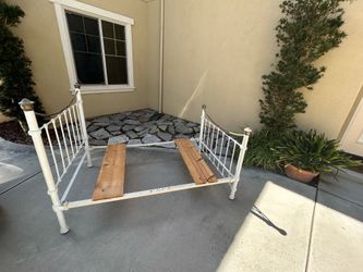 Girls White Wrought Iron Bed