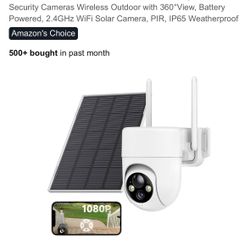 Solar Camera Outdoor Wireless, 1080P Color Night Vision,