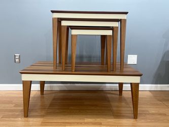 Turkish 4-Piece Coffee Table Set with 3 Nesting Tables