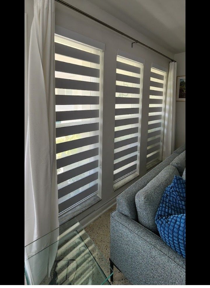 Zebra Shades O Roller Shades Blackout O Screen Para Patio O Interior