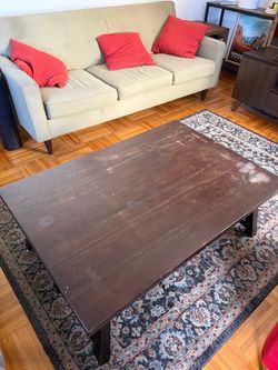 Dark wood coffee table