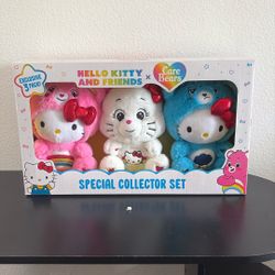 Hello Kitty & Friends Care Bears Special Collectors Set, Pink White Blue (NIB)