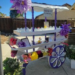 🌸 Beautiful Flower Cart for Sale! 🌸 Flower Cart -  Candy Cart Display Cart – Wedding Baby Shower - Bridal Shower - Party Decor 