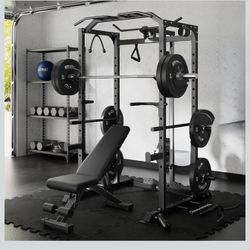 Squat rack with cable
