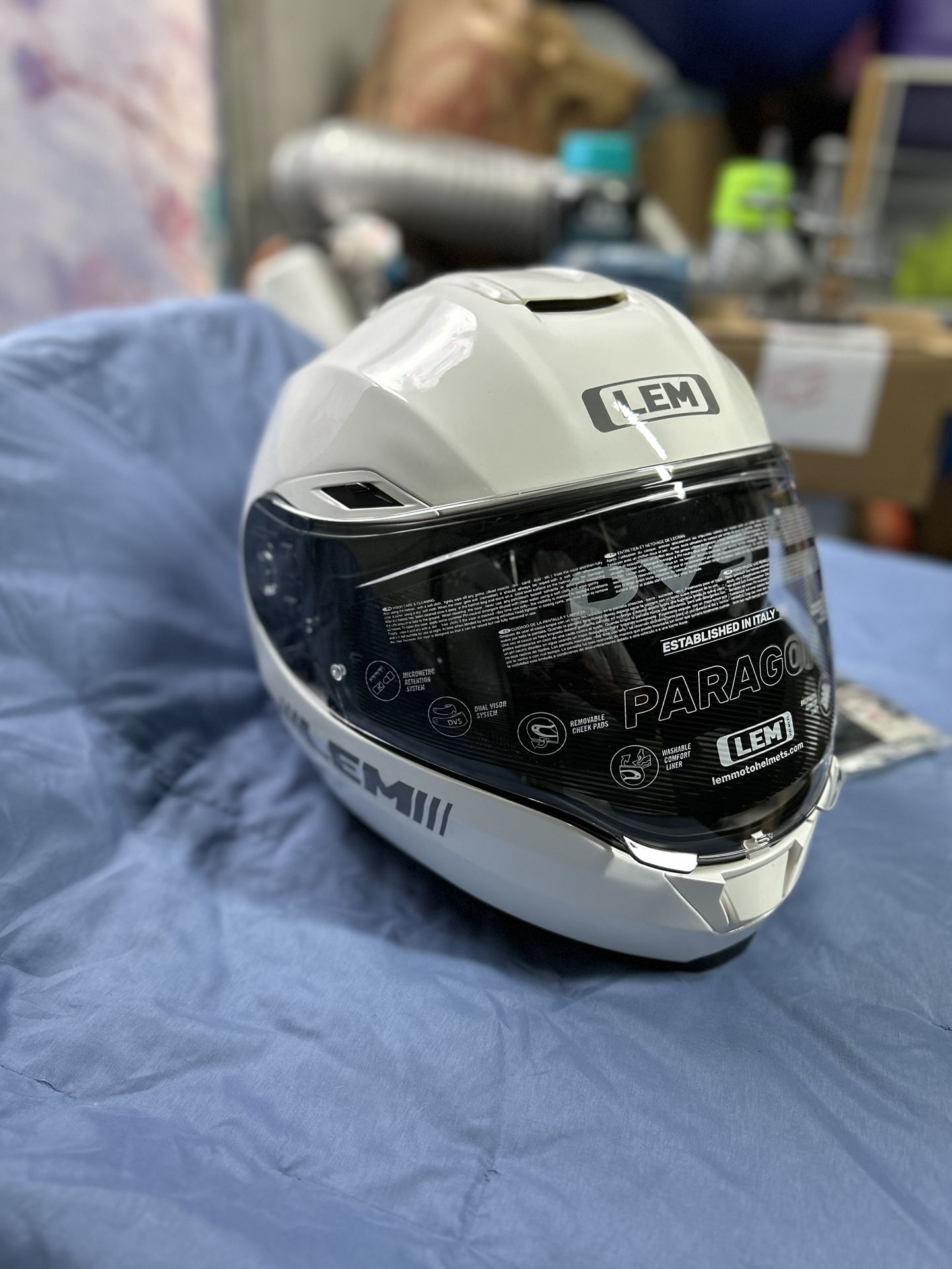 NEW White LEM Motorcycle Helmet • Size XL
