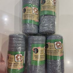 Crafters Square Silver Decorative Wreath Mesh New Set If 5 6inx5yds