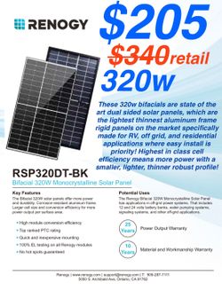 SOLAR PANELS ! RV MOTORHOME HOUSE ECO FLOW ! RENOGY 320 Watt Bifacial Panels !