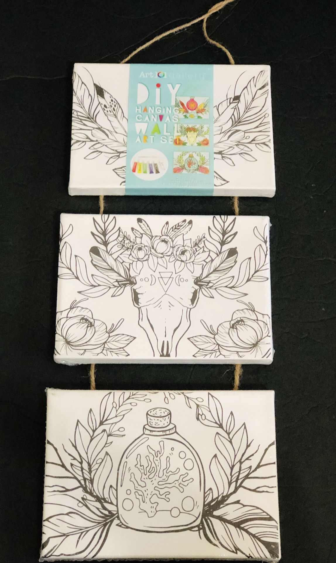 New Boho DIY Gallery Hanging Canvas Wall Art Kit Set