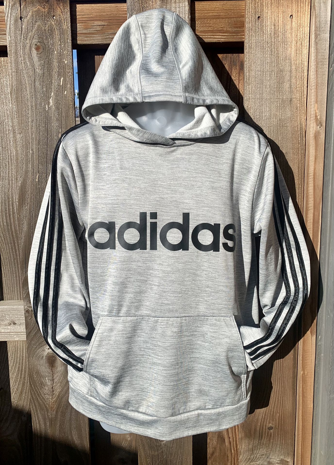 Adidas Women’s Heather Grey Fleece Pullover Hoodie
