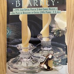 Blarney 2 Pc Set Crystal Candle Holders 