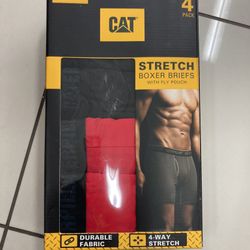 NWT CAT Men’s Stretch Boxer Briefs 4 Pairs Size M