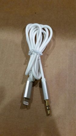Lightning(iphone) to 3.5mm aux cable.