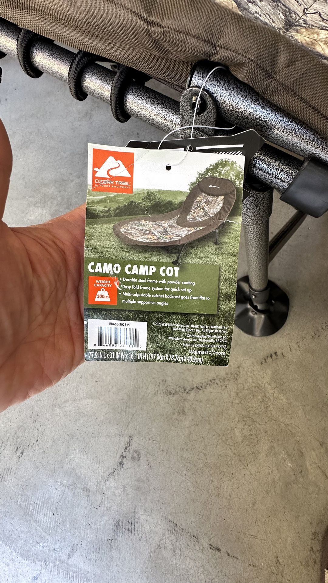 Ozark trail north fork adjustable camo camping cot online