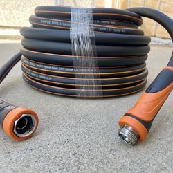 Giraffe Tools Garden Hose 100ft x 5/8", Water Hose Heavy Duty, Flexible, Lightweight Hybrid Hose with Swivel Handle, Male to Female Fittings, Burst 60