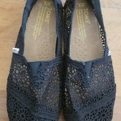 TOMS Flats Black Lace Women Size 9 $25